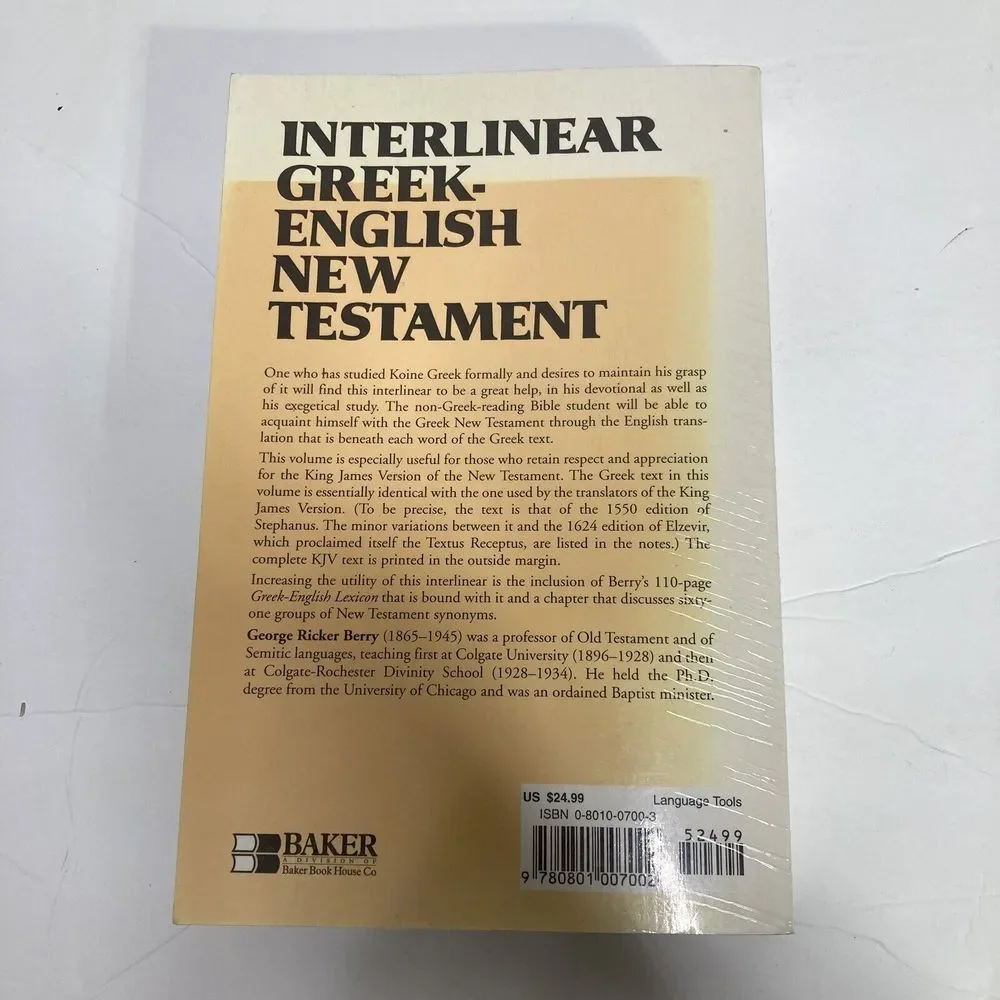 Interlinear Greek-English New Testament Lexicon‎ & Synonyms 2003 Paperback